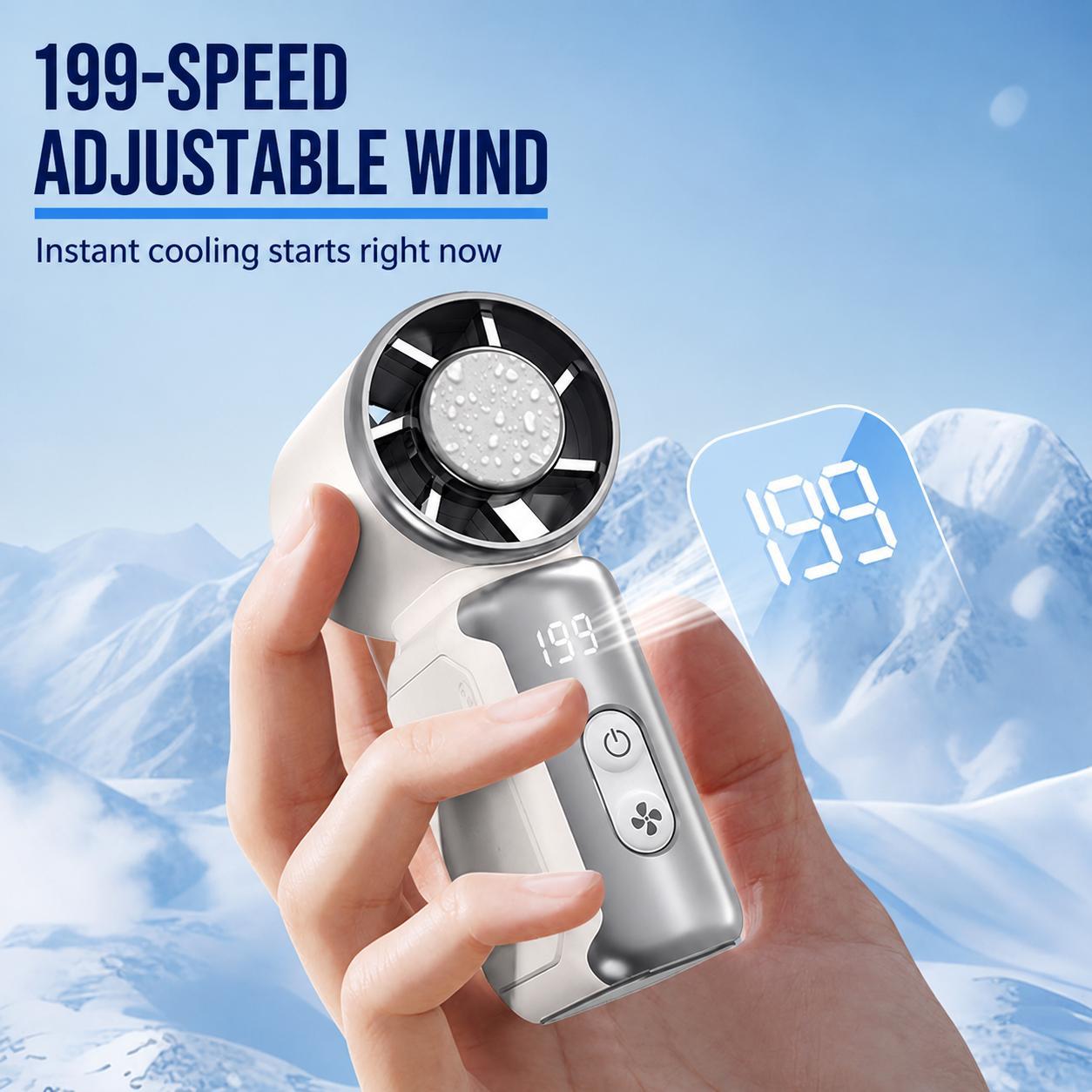 Mini Fan Portable Rechargeable with Digital Display