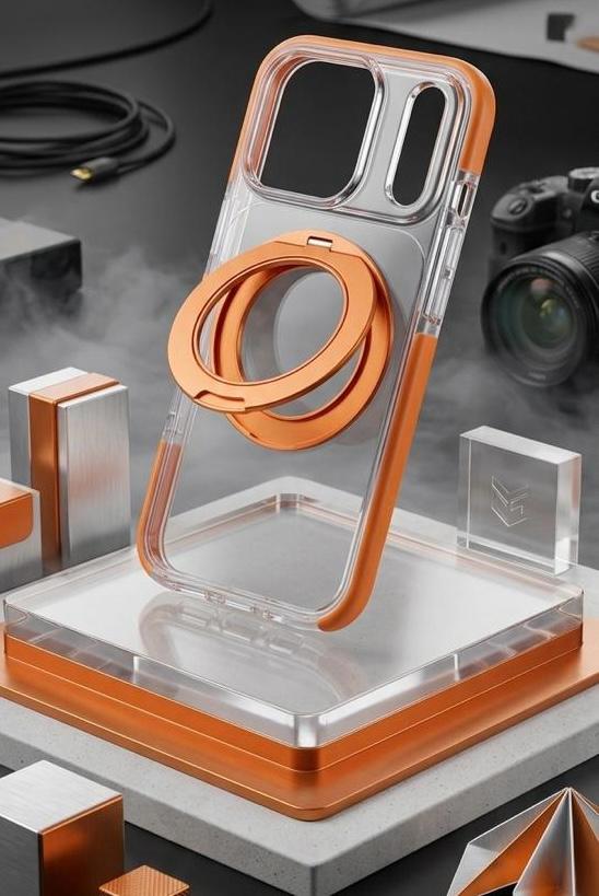 IPHONE 17 Pro,17 pro max Mag Safe with 360° rotating ring stand case
