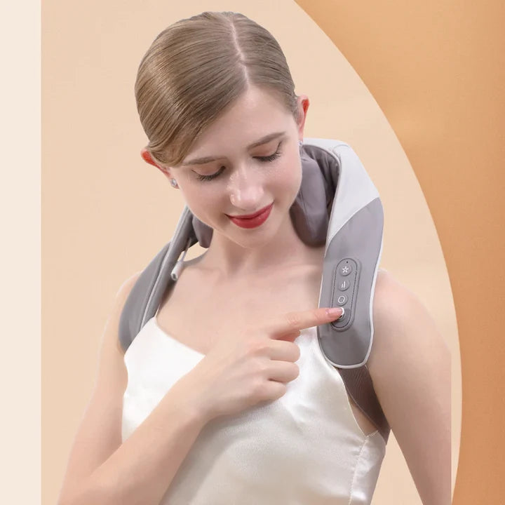 Electric Neck & Shoulder Massager with Heat | Deep Tissue Kneading Massage Pillow | Portable Body Relaxation Massager