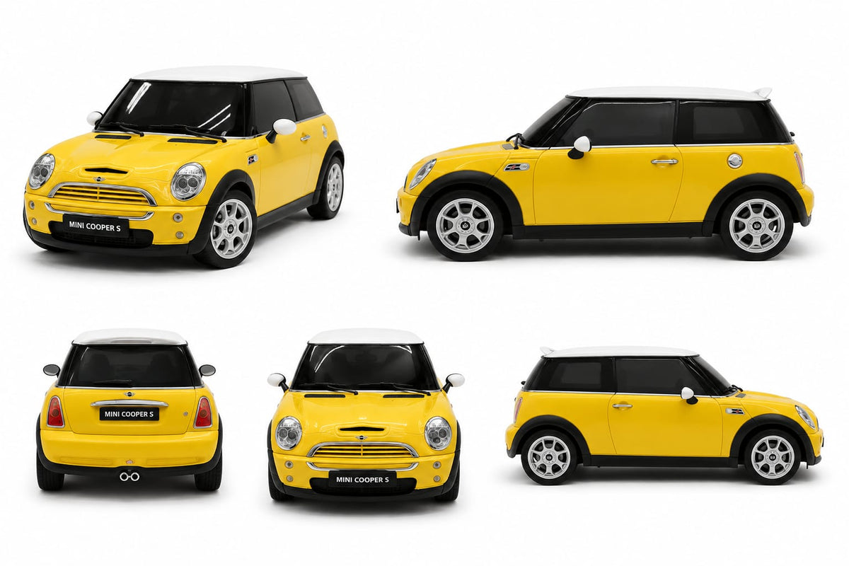 Mini Cooper S Toy Car Model – Stylish Yellow Pull Back Car for Kids, Collectible Toy Vehicle