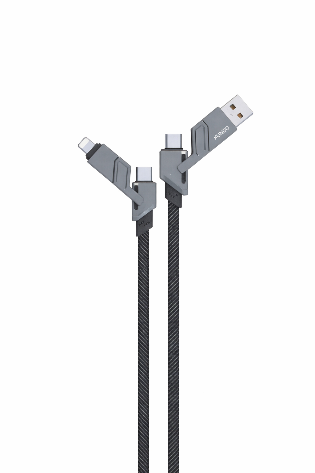 Two USB cables with connectors on a white background