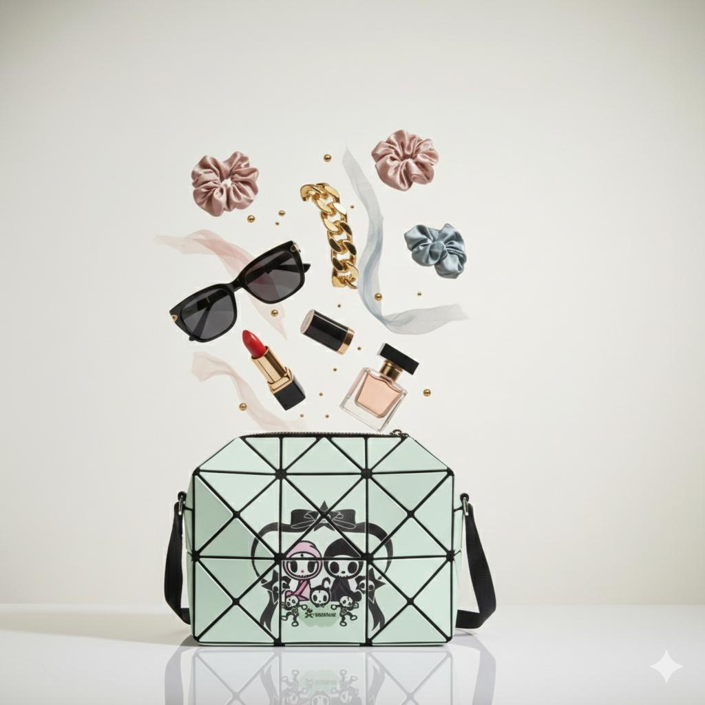 Tokidoki Hand Bag Trendy Geometric 3D Pattern Sling