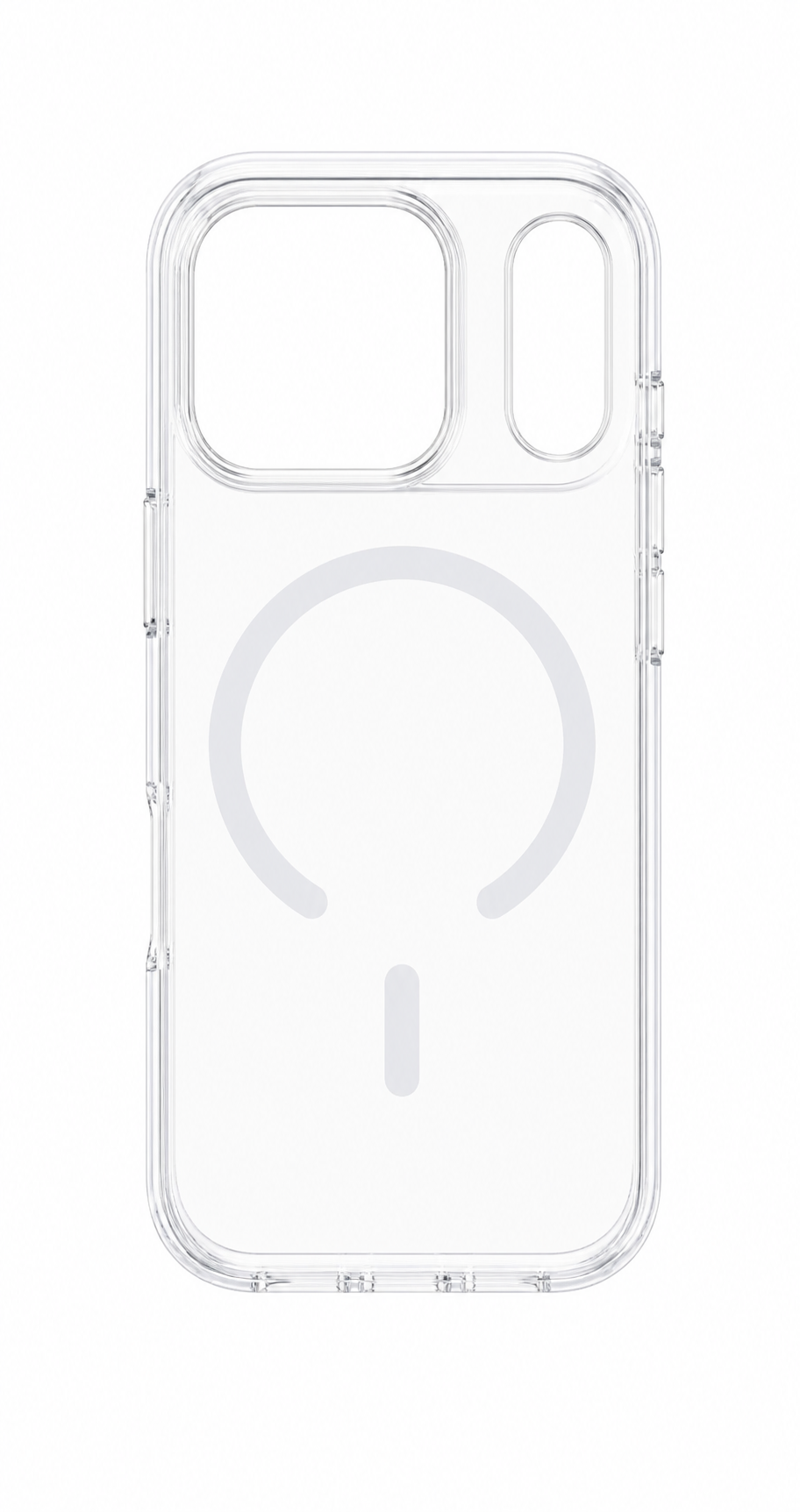 Clear phone case with Apple logo on a white background