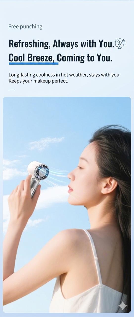 Mini Fan Portable Rechargeable with Digital Display