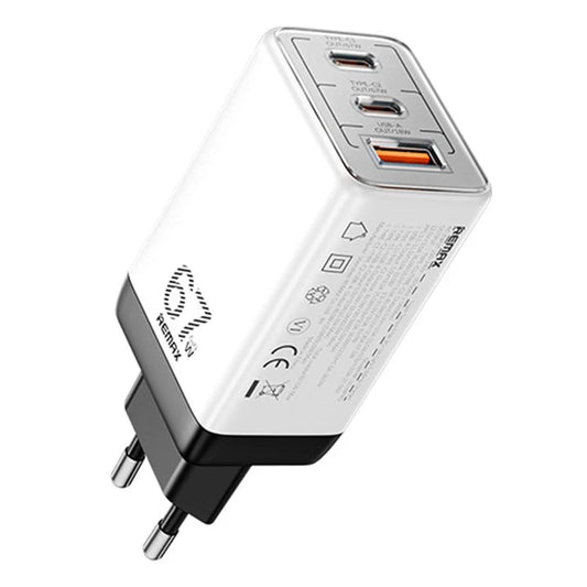 White power adapter with multiple USB ports on a white background