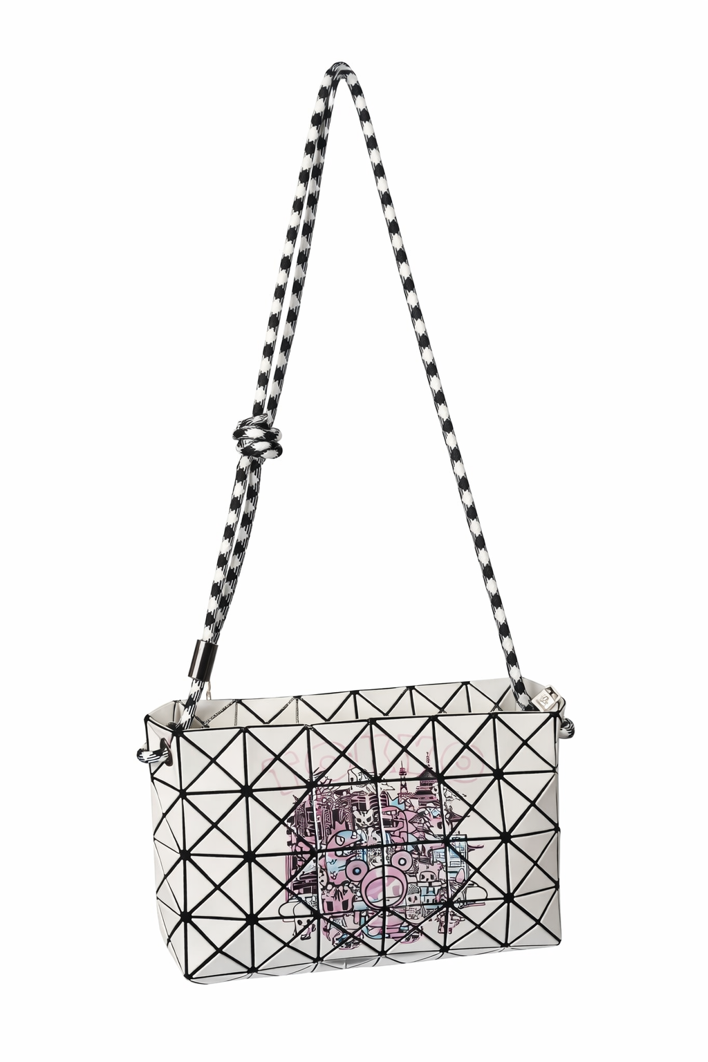 Tokidoki Handbag( Geometric White with Cityscape Print)