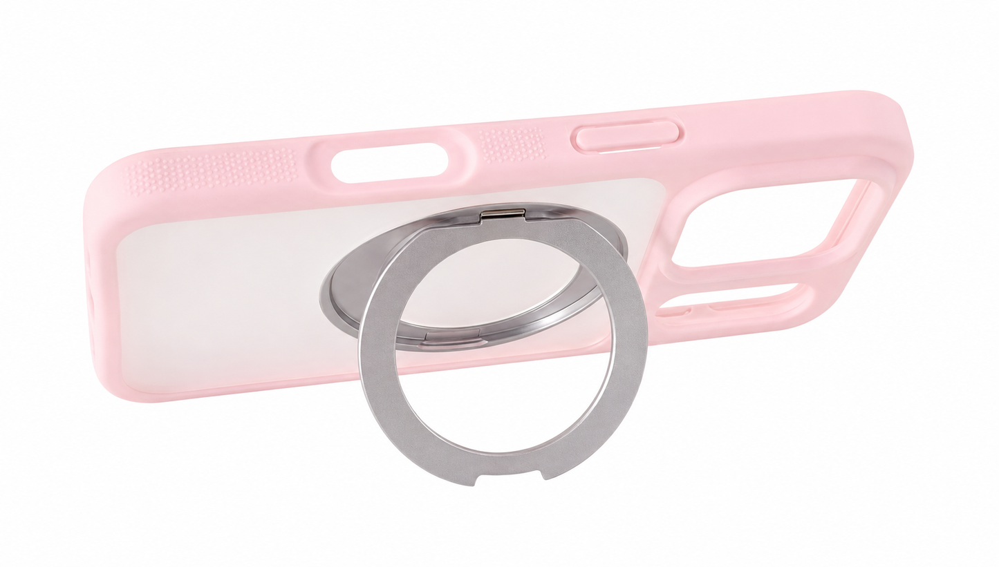 I Phone 17 Pro Mag Safe with Metal stand Holder mobile back cover