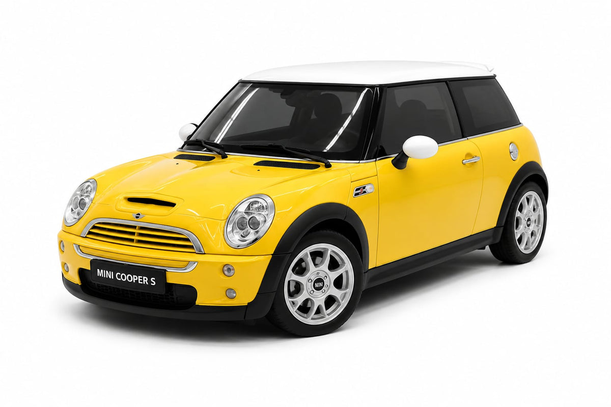 Mini Cooper S Toy Car Model – Stylish Yellow Pull Back Car for Kids, Collectible Toy Vehicle