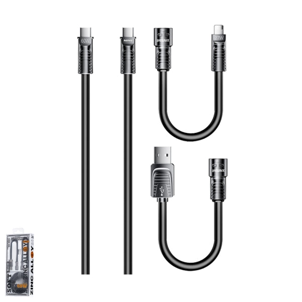 Set of flexible metal hoses with connectors on a white background