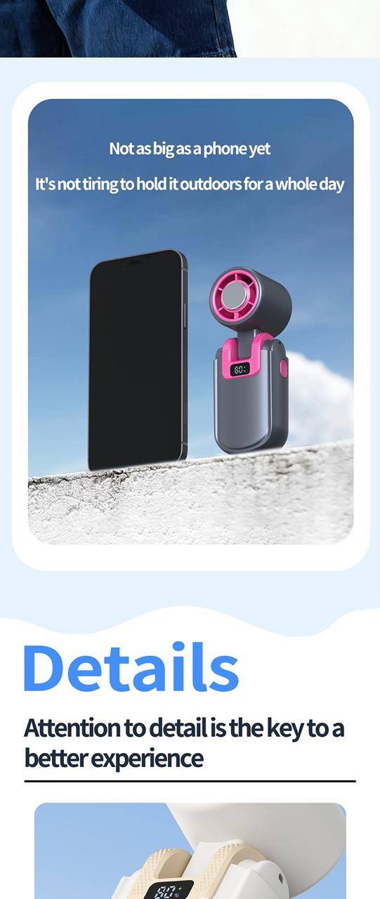 Mini Turbo Fan Rechargeable Handheld Cooling Fan