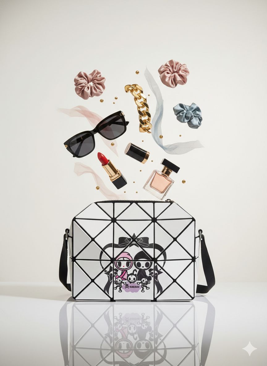 Tokidoki Hand Bag Trendy Geometric 3D Pattern Sling